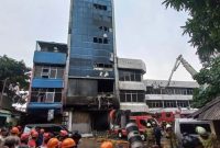Gedung Terra Drone yang terbakar,foto:ist