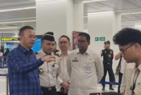 Dirjen Imigrasi Hendarsam Marantoko bersama Direktur TPI Suhendra, Kakanwil Ditjenim DK Jakarta Pamuji Raharja dan Kepala Kantor Imigrasi Soetta Galih Priya Perdana. (Foto - Ist)