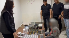Ditresnarkoba Polda Metro Jaya berhasil membongkar praktik laboratorium gelap (clandestine lab) pembuatan cartridge vape yang mengandung narkotika golongan II jenis etomidate di kawasan Taman Sari, Jakarta Barat. (Foto - Ist)